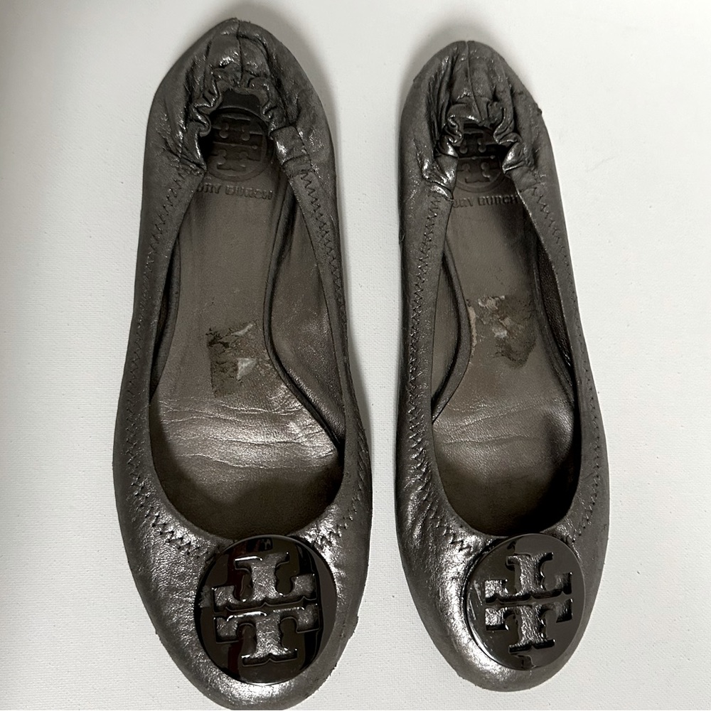 Tory Burch Silver Ballet Flat